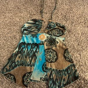 Multi color halter top